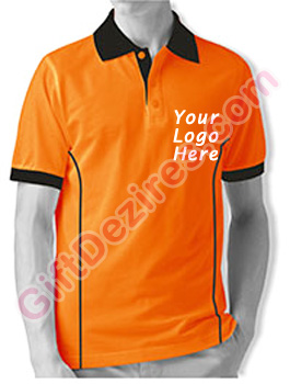 Designer Orange and Black Color Logo T Shirts